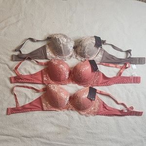 New Sofra PACK OF 3 Full Coverage Allover Lace Bras
